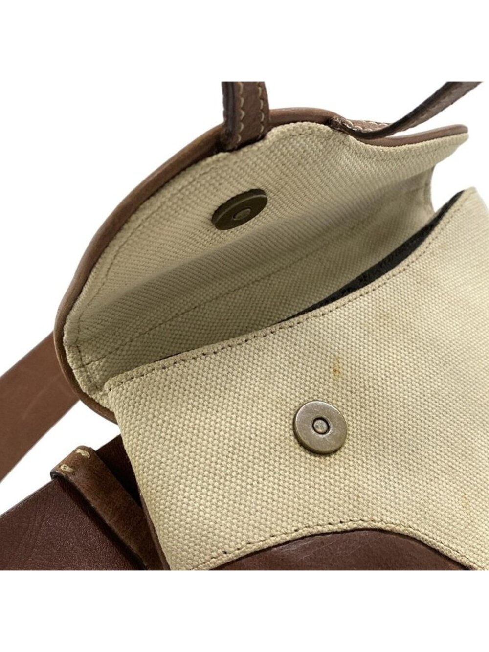 Dior Waist Pouch Saddle Bag Ivory Dark Brown Leather - Picture 11 of 15